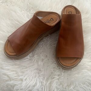 DIBA  Delhi Leather Slide Platform Wedge